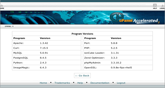 cPanel Tutorial Account Information